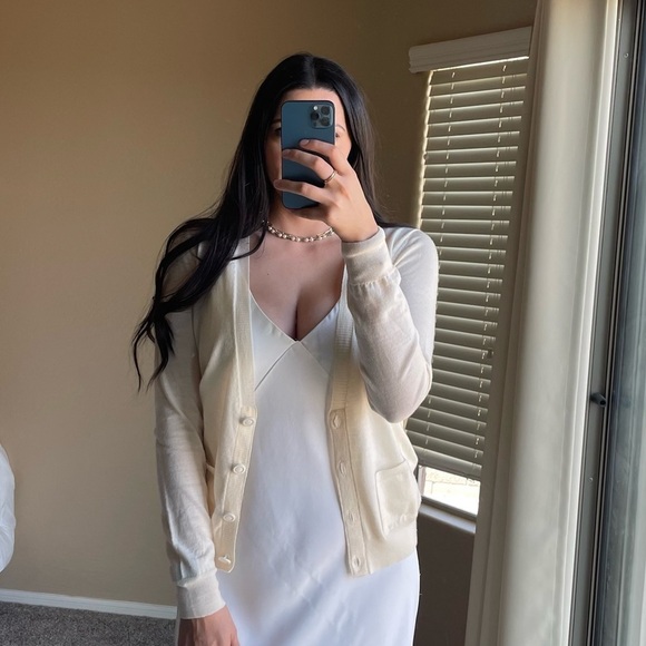 Reiss 100% Wool Cream Cardigan - Picture 1 of 10
